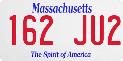 MA license plate 162JU2