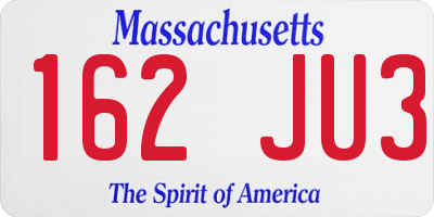 MA license plate 162JU3