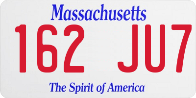 MA license plate 162JU7
