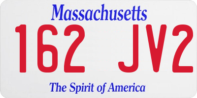 MA license plate 162JV2