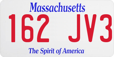 MA license plate 162JV3