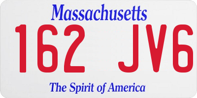 MA license plate 162JV6