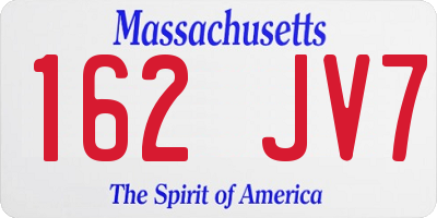 MA license plate 162JV7