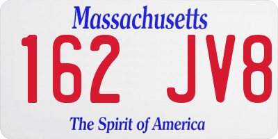 MA license plate 162JV8