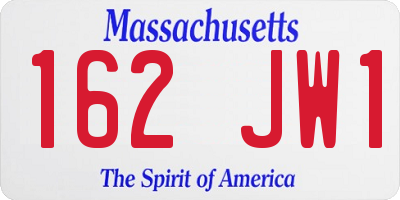 MA license plate 162JW1