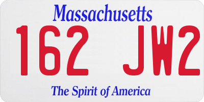 MA license plate 162JW2