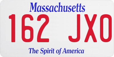 MA license plate 162JX0