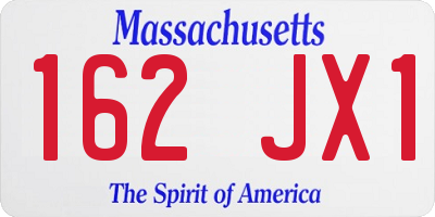 MA license plate 162JX1