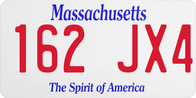 MA license plate 162JX4