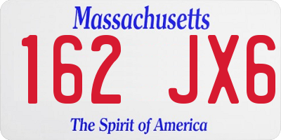 MA license plate 162JX6