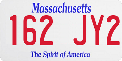 MA license plate 162JY2