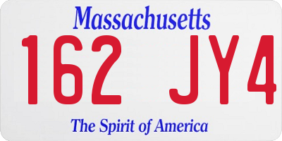 MA license plate 162JY4