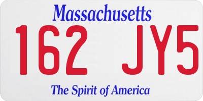 MA license plate 162JY5