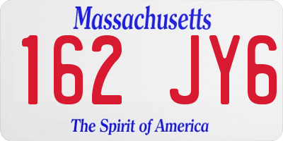 MA license plate 162JY6