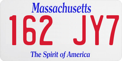 MA license plate 162JY7