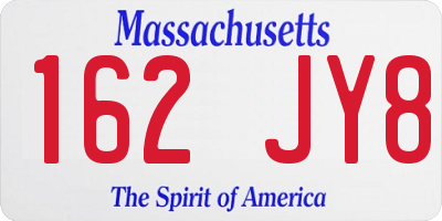MA license plate 162JY8
