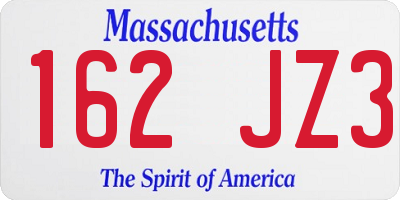 MA license plate 162JZ3
