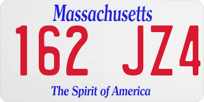 MA license plate 162JZ4