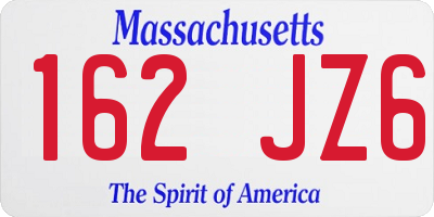 MA license plate 162JZ6