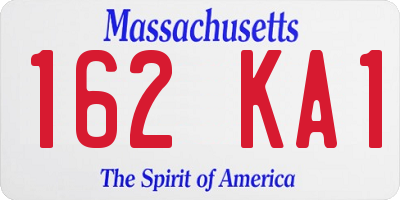 MA license plate 162KA1