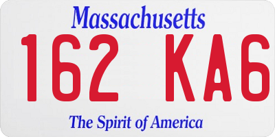 MA license plate 162KA6