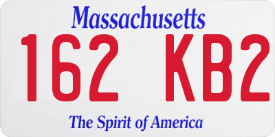 MA license plate 162KB2