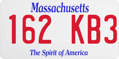 MA license plate 162KB3