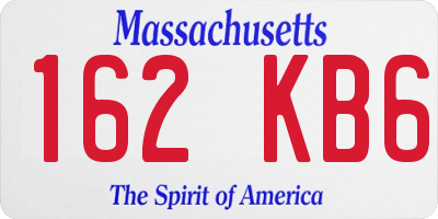 MA license plate 162KB6