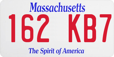 MA license plate 162KB7
