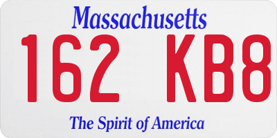 MA license plate 162KB8