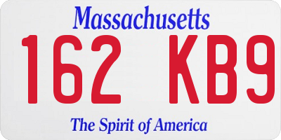 MA license plate 162KB9