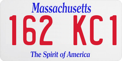 MA license plate 162KC1