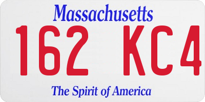 MA license plate 162KC4