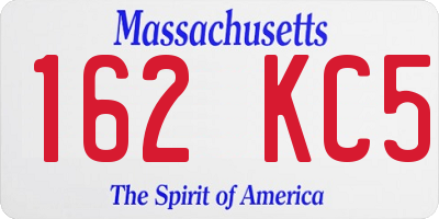 MA license plate 162KC5