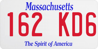 MA license plate 162KD6