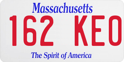 MA license plate 162KE0