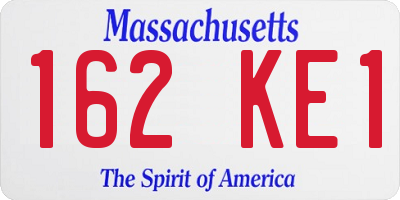 MA license plate 162KE1