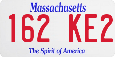 MA license plate 162KE2