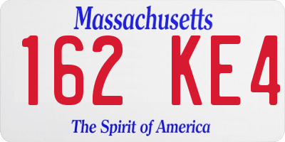 MA license plate 162KE4