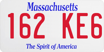 MA license plate 162KE6