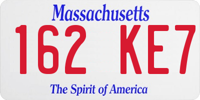 MA license plate 162KE7