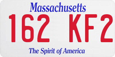 MA license plate 162KF2