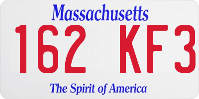 MA license plate 162KF3