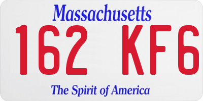 MA license plate 162KF6