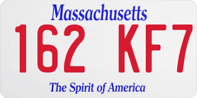 MA license plate 162KF7