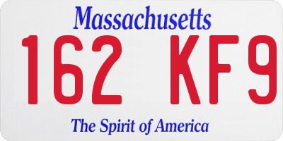MA license plate 162KF9