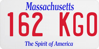 MA license plate 162KG0