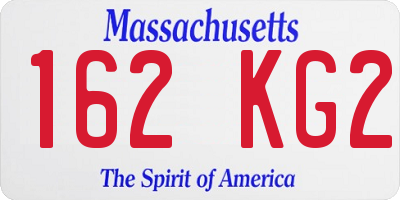 MA license plate 162KG2
