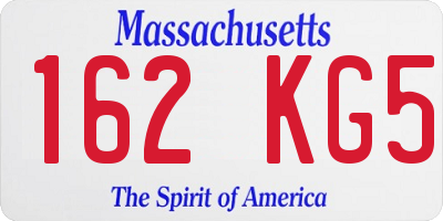 MA license plate 162KG5