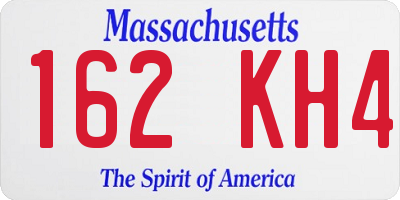 MA license plate 162KH4